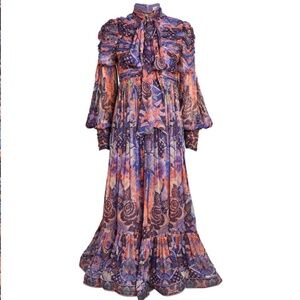 Zimmermann, Celestial Ruched Printed Midi Dress, Women, Multicolor,, Dress